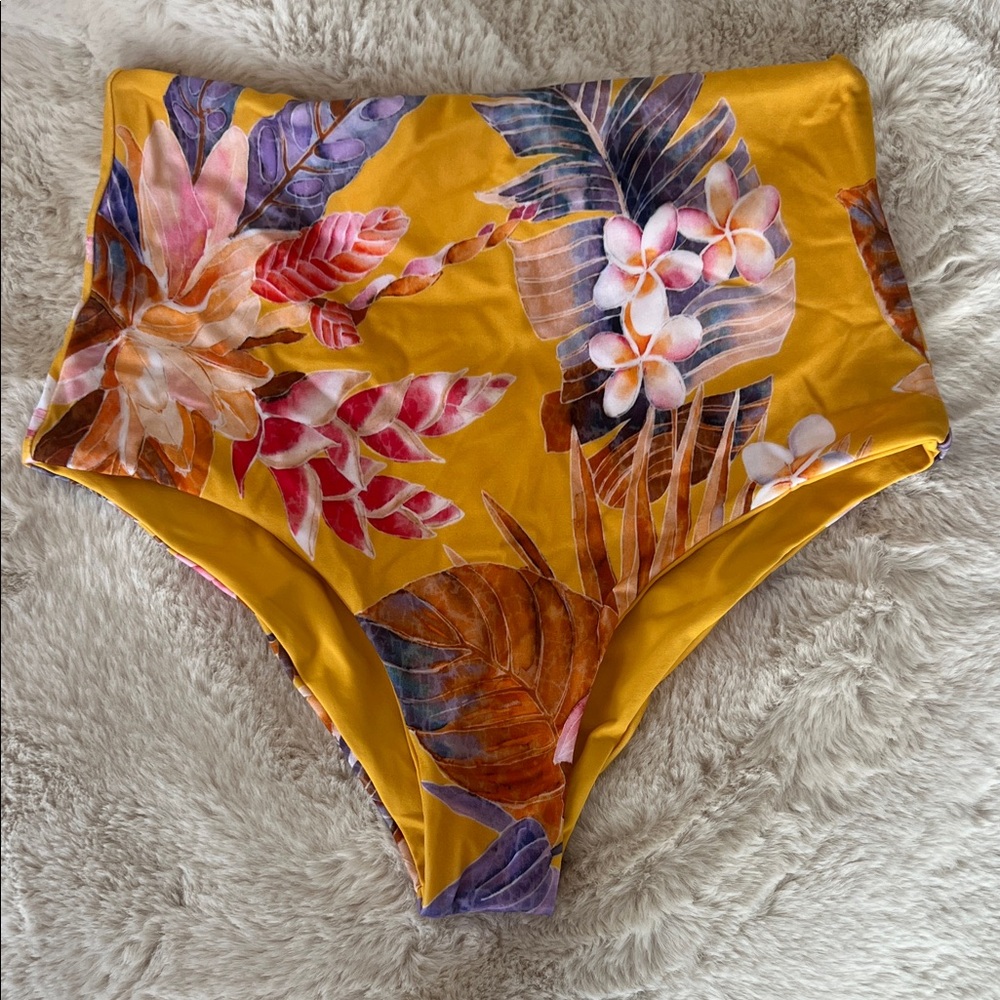 L*Space Floral High-Waisted Reversable Bikini Bottom